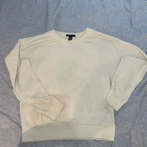 Plain cream crewneck from forever 21